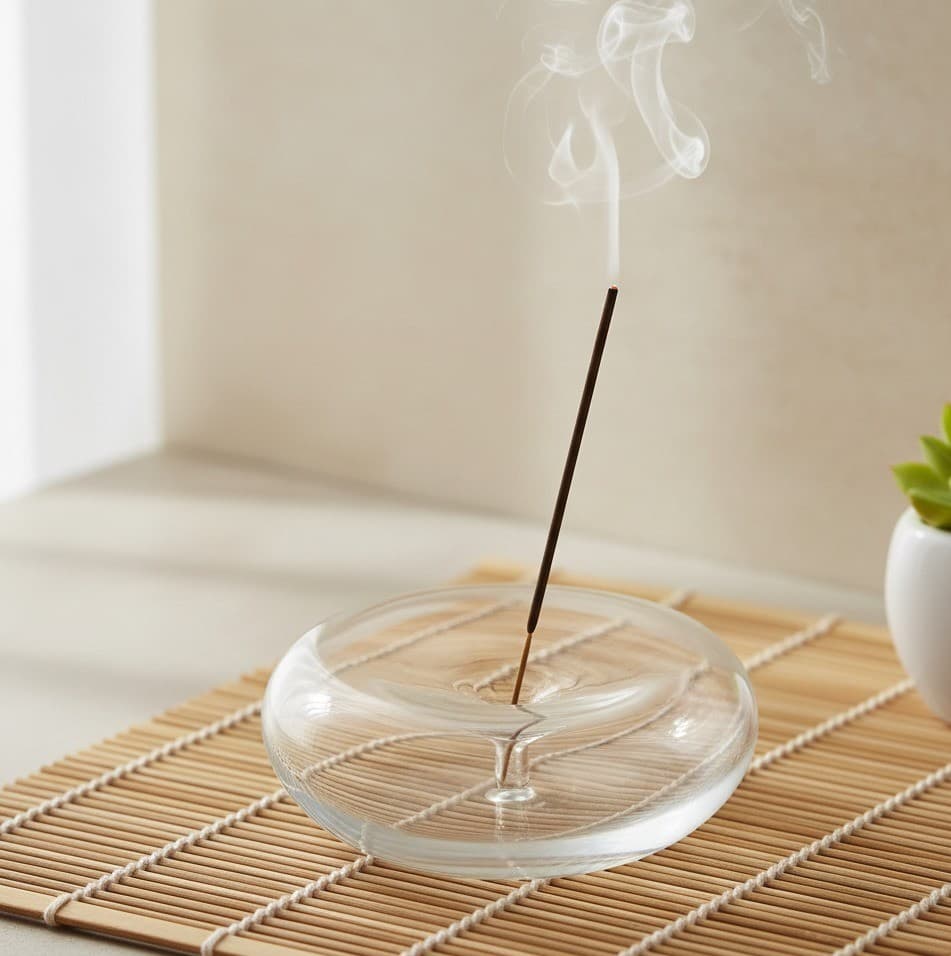 EcoEssence Glass Incense Holder | Scratch-Resistant & Break-Resistant Design
