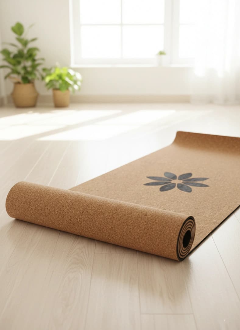 The All-Natural Yoga Mat: Cork Surface, Rubber Base With Yoga Mat Cover